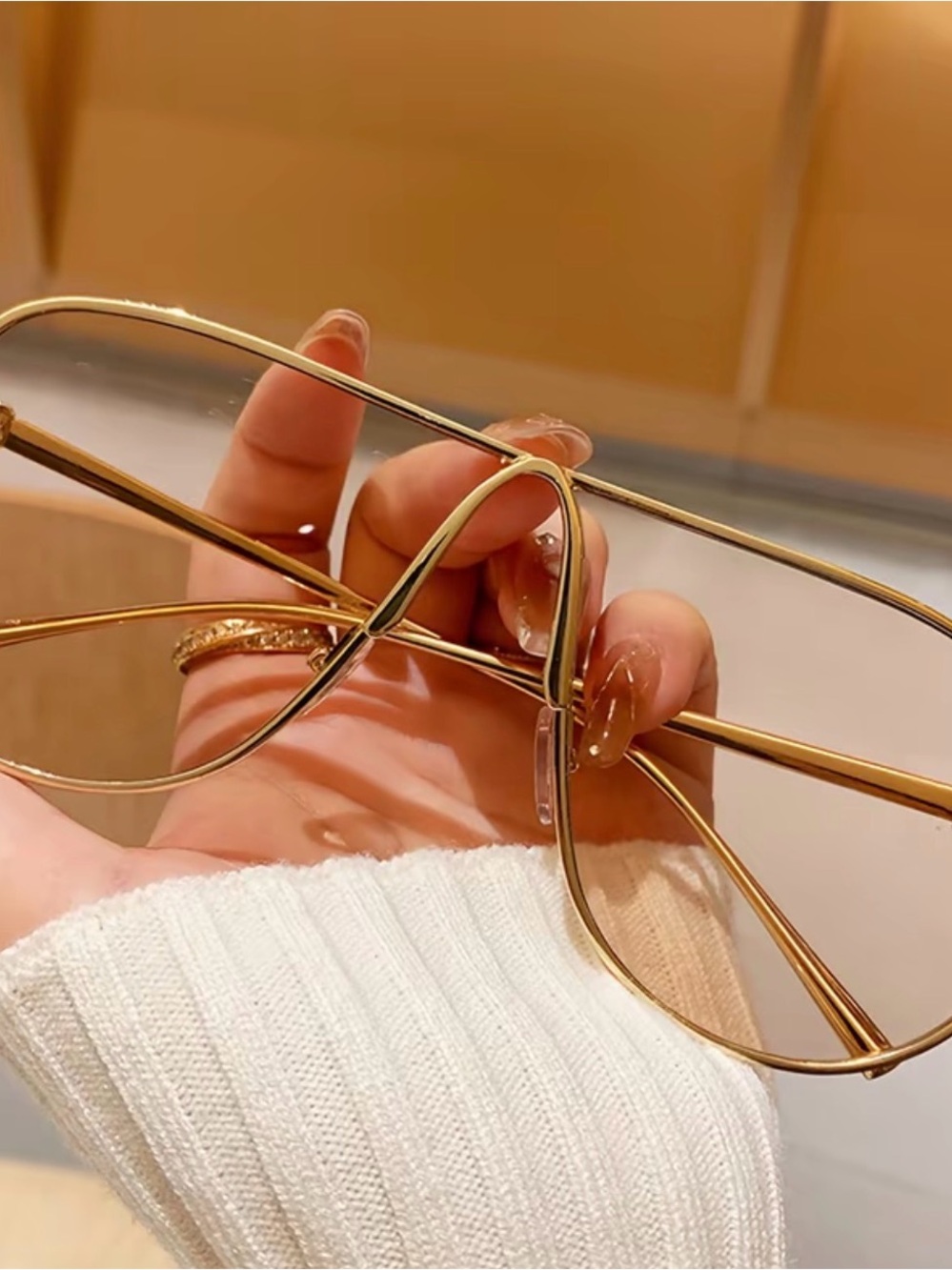 Gold Metal Aviator Sunglasses - Women Accessories